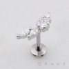 MULTI CZ CRESCENT STAR COMET MARQUISE BEZEL THREADLESS (PUSH IN) 316L SURGICAL STEEL LABRET SET